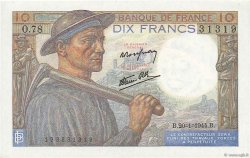 10 Francs MINEUR FRANKREICH  1944 F.08.11 fST+