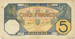 5 Francs DAKAR FRENCH WEST AFRICA Dakar 1926 P.05Bc q.BB