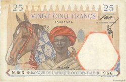 25 Francs FRENCH WEST AFRICA  1937 P.22 F+