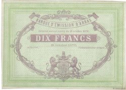 10 Francs Non émis FRANCE regionalismo e varie Arras 1870 JER.62.02C