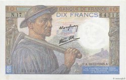 10 Francs MINEUR FRANCIA  1942 F.08.05 EBC