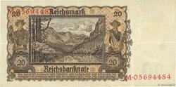20 Reichsmark GERMANY  1939 P.185 VF