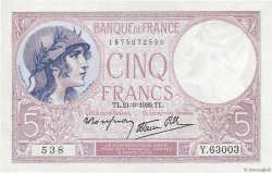 5 Francs FEMME CASQUÉE modifié FRANKREICH  1939 F.04.09