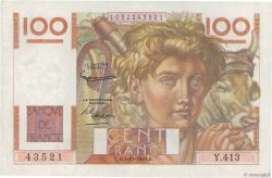 100 Francs JEUNE PAYSAN FRANCE  1951 F.28.30 XF-