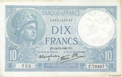 10 Francs MINERVE modifié FRANKREICH  1940 F.07.20