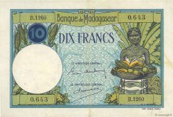 10 Francs MADAGASKAR  1937 P.036 fVZ