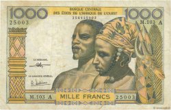 1000 Francs STATI AMERICANI AFRICANI  1972 P.103Ai q.BB
