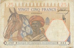 25 Francs FRENCH WEST AFRICA  1942 P.27 MB