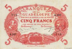 5 Francs Cabasson rouge GUADELOUPE  1945 P.07e SC+