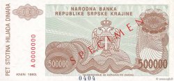 500000 Dinara Spécimen KROATIEN  1993 P.R23s ST