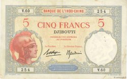 5 Francs DSCHIBUTI   1936 P.06b fVZ