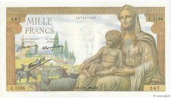 1000 Francs DÉESSE DÉMÉTER FRANCIA  1942 F.40.05 q.FDC