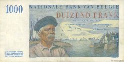 1000 Francs BELGIUM  1950 P.131a VF+