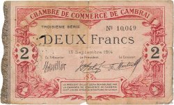 2 Francs FRANCE regionalism and various Cambrai 1914 JP.037.22 F