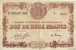 2 Francs FRANCE regionalism and miscellaneous Chateauroux 1915 JP.046.09