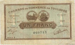 1 Franc FRANCE regionalism and miscellaneous Toulouse 1919 JP.122.38