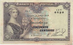 50 Centavos PORTUGAL  1918 P.112b MBC