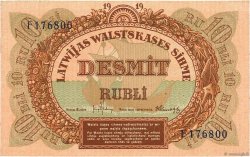 10 Rubli LATVIA  1919 P.04f AU