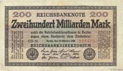 200 Milliards Mark GERMANIA  1923 P.121b BB