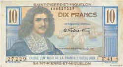 10 Francs Colbert SAINT PIERRE AND MIQUELON  1946 P.23 VF