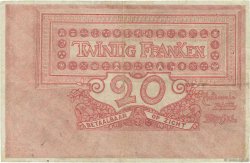 20 Francs BELGIUM  1914 P.067 VF