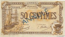 50 Centimes Annulé FRANCE regionalismo e varie Granville 1916 JP.060.08 BB to SPL