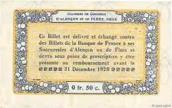 50 Centimes FRANCE regionalism and miscellaneous Alencon et Flers 1915 JP.006.12 AU+