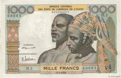 1000 Francs WEST AFRIKANISCHE STAATEN  1959 P.004