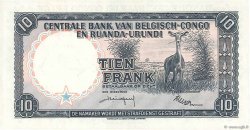 10 Francs BELGISCH-KONGO  1958 P.30b VZ+