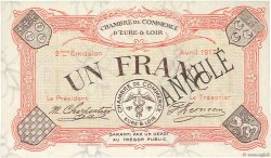 1 Franc Annulé FRANCE regionalism and miscellaneous Chartres 1917 JP.045.08