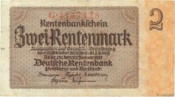 2 Rentenmark GERMANIA  1937 P.174a