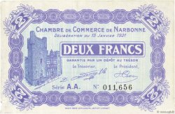 2 Francs FRANCE Regionalismus und verschiedenen Narbonne 1921 JP.089.25 SS to VZ