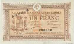 1 Franc Annulé FRANCE regionalismo e varie Tarbes 1915 JP.120.06