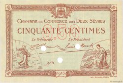 50 Centimes Spécimen FRANCE regionalismo y varios Niort 1915 JP.093.02 FDC