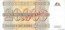 20000 Nouveaux Zaïres Spécimen ZAIRE  1996 P.72s UNC-