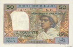 50 Francs - 10 Ariary MADAGASKAR  1962 P.061 VZ+