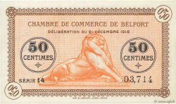 50 Centimes FRANCE regionalismo y varios Belfort 1918 JP.023.48 FDC