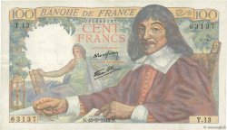 100 Francs DESCARTES FRANCIA  1942 F.27.01 q.SPL