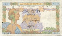 500 Francs LA PAIX FRANKREICH  1942 F.32.29 S