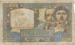 20 Francs TRAVAIL ET SCIENCE FRANKREICH  1941 F.12.19