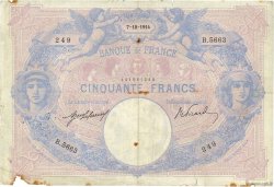 50 Francs BLEU ET ROSE FRANCE  1914 F.14.27 F-