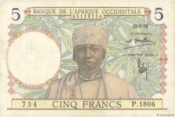5 Francs FRENCH WEST AFRICA  1936 P.21 BB
