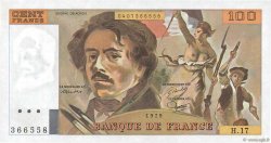 100 Francs DELACROIX modifié FRANCE  1979 F.69.02c XF+