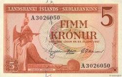 5 Kronur ISLAND  1957 P.37a fST+