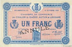 1 Franc Annulé FRANCE regionalism and various Châlon-Sur-Saône, Autun et Louhans 1916 JP.042.11 UNC