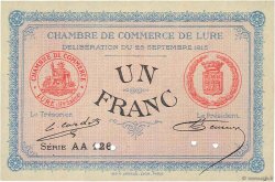 1 Franc Spécimen FRANCE regionalismo y varios Lure 1915 JP.076.10 FDC