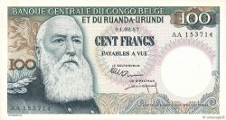 100 Francs BELGA CONGO  1957 P.33b