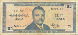 100 Francs BURUNDI  1965 P.12a MBC