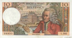 10 Francs VOLTAIRE FRANCIA  1970 F.62.44 SPL a AU
