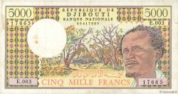 5000 Francs DJIBOUTI  1991 P.38c VF